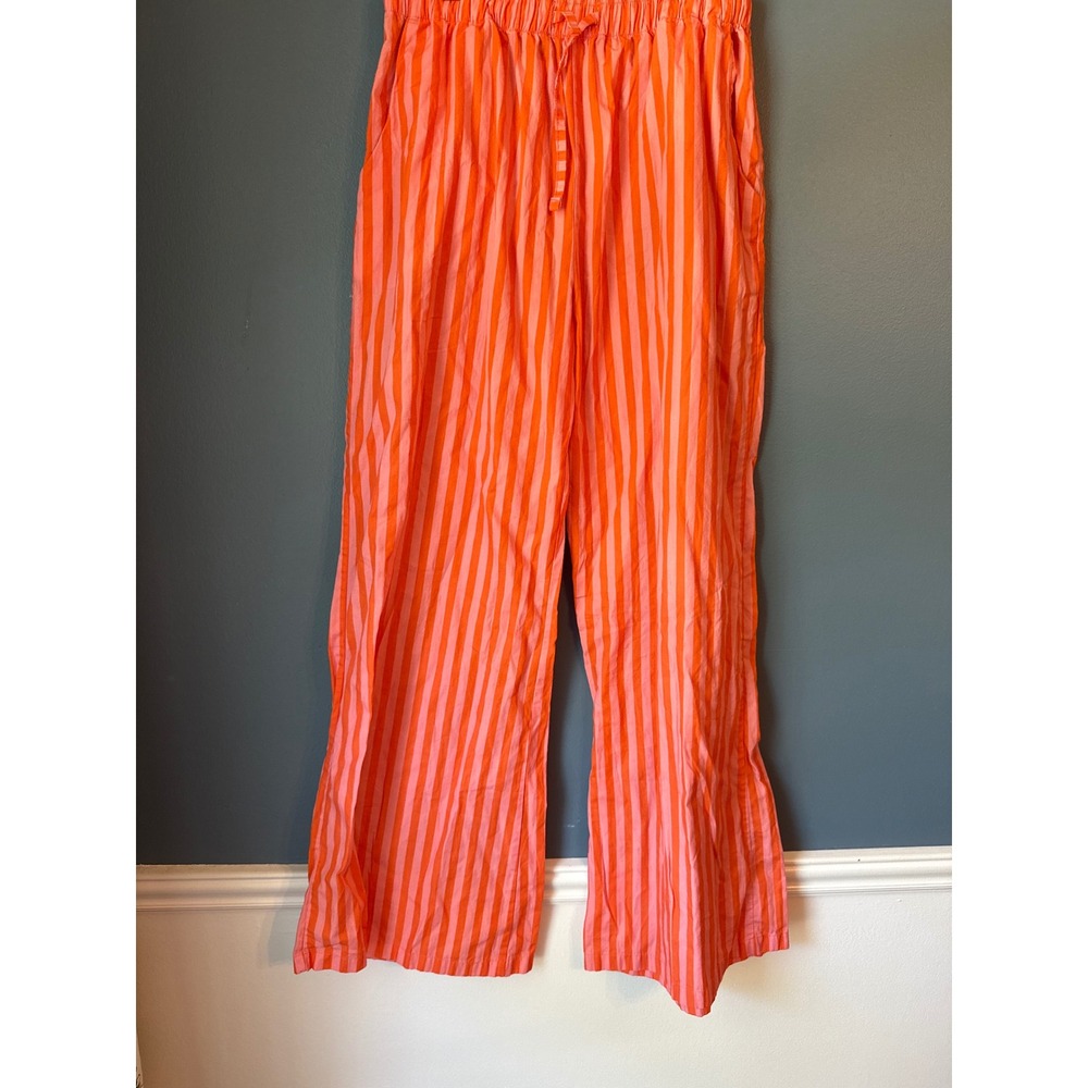 Susmies Collection Gabrielle Orange Pink Striped Wide Leg Pants Women Medium - Picture 2 of 6